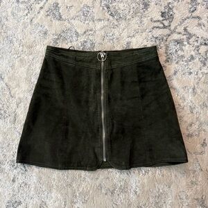 Zara Europe Green Suede Mini Skirt